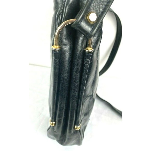 Vintage BALLY Black Luxurious Leather Medium Crossbody Shoulder Handbag Purse - Picture 7 of 12